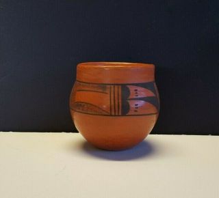 Hopi Pottery,  Vintage Redware,  Small Pot,  Signed,  Awesome Piece 6