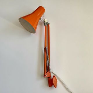 Vintage Mid Century Drafting Lamp Orange Cone Shade Mcm Wall Bracket