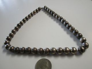 Vintage Old Sterling Silver Bead Necklace Ball 925 Indian Or Mexican Southwest