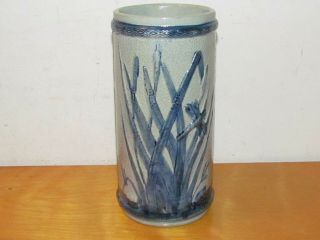 Antique Vintage Sleepy Eye Cattail Vase 1903 - 1906 Weir Pottery Co.  Monmouth Ill