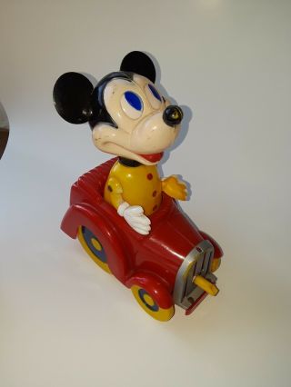 Vintage 1965 Walt Disney Prod.  Mickey Mouse Musical Toy Car - Music Box