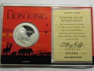 Extremely Rare Walt Disney The Lion King Pure Silver Collectors Le Coin