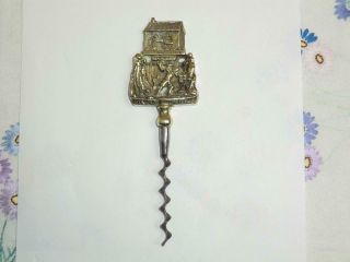 Vintage Brass Figural Corkscrew - " Bringing The Candle To The Devil "