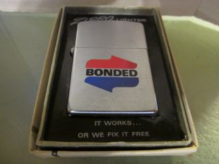 Vintage 1971 Bonded Gas Stations Zippo Lighter Solid Fuel Cell