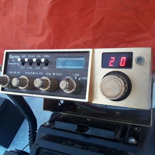 Vintage 1970 ' s Browning Baron Trucker CB Radio,  RaRe,  w Speaker,  Mic 2