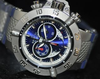 Invicta Mens Rare Subaqua Noma Iii Swiss Chrono Blue Dial Blue Poly Watch 4566