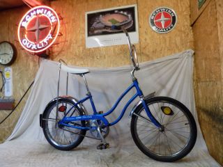 1974 Schwinn Fair Lady Stingray Muscle Bicycle Banana Seat Blue Vintage Rat Rod