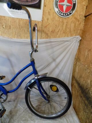 1974 SCHWINN FAIR LADY STINGRAY MUSCLE BICYCLE BANANA SEAT BLUE VINTAGE RAT ROD 5