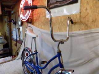 1974 SCHWINN FAIR LADY STINGRAY MUSCLE BICYCLE BANANA SEAT BLUE VINTAGE RAT ROD 6