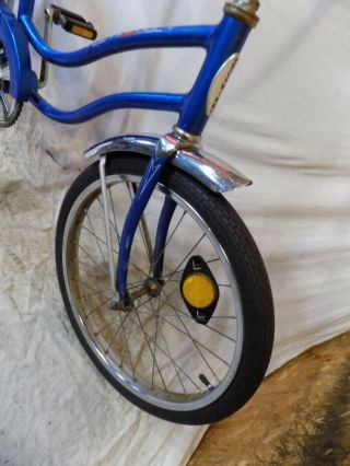 1974 SCHWINN FAIR LADY STINGRAY MUSCLE BICYCLE BANANA SEAT BLUE VINTAGE RAT ROD 7