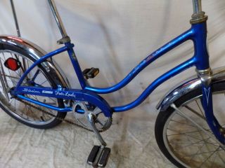 1974 SCHWINN FAIR LADY STINGRAY MUSCLE BICYCLE BANANA SEAT BLUE VINTAGE RAT ROD 8