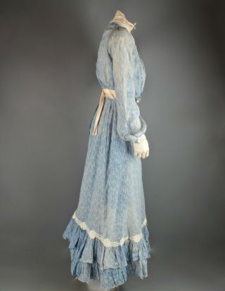 VTG Women ' s Antique Late 1800s/ Early 1900s Blue Edwardian Outfit Sz XS 2619 2