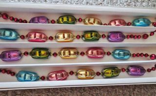 Christopher Radko Speed Racer Garland Vintage Multi - Color Race Cars And Beads