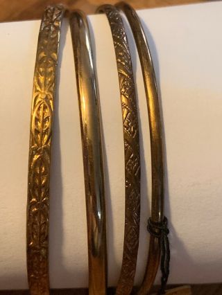 Vintage Danecraft 1/20 12 KT Gold Filled Bangle Bracelets,  Art Deco 3
