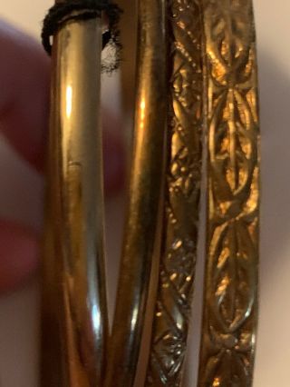 Vintage Danecraft 1/20 12 KT Gold Filled Bangle Bracelets,  Art Deco 7