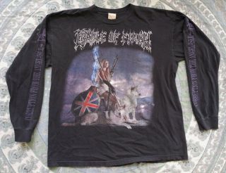 Vintage Cradle Of Filth Spearheading The Millennial War Long Sleeve Shirt Xl 90s