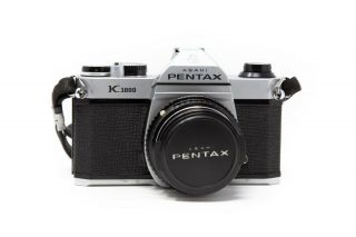 Vintage Pentax Asahi K1000 35mm SLR film Camera with 50mm lens,  strap 4
