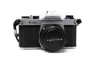 Vintage Pentax Asahi K1000 35mm SLR film Camera with 50mm lens,  strap 5