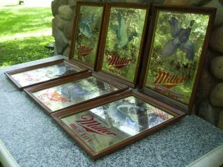 Vtg Miller High Life 1st Edition Sportsmen Series Complete Set Wildlife Mirrors