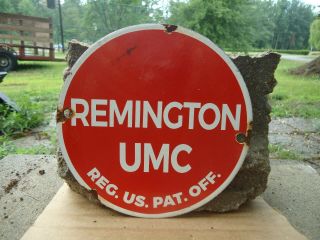 Vintage Remington Umc Porcelain Advertising Door Sign Colt Winchester