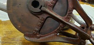 Antique Vintage Wood and Iron Barn Pulley,  Block and Tackle 3