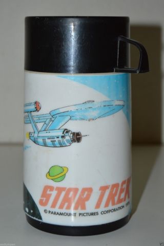 Wow Vintage 1979 Scarce Canadian Star Trek Plastic Thermos C7.  5,  Rare