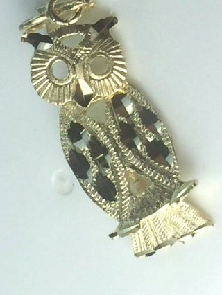 Adorable Mechanical Movable Head And Tail Owl Charm Pendant.  2.  4gm.