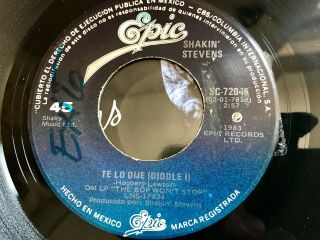 Shakin’ Stevens Rare 7” MEXICO “Te Lo Dije” (DIDDLE I) B/w Love Me Tonight Radio 5