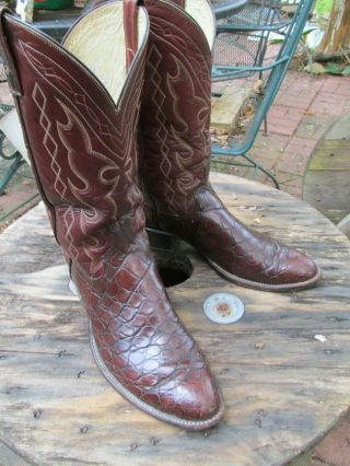 VINTAGE DAN POST EXOTIC ALLIGATOR BELLY COWBOY WESTERN BOOTS MADE IN USA 10.  5 D 3