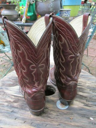 VINTAGE DAN POST EXOTIC ALLIGATOR BELLY COWBOY WESTERN BOOTS MADE IN USA 10.  5 D 4