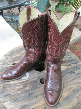VINTAGE DAN POST EXOTIC ALLIGATOR BELLY COWBOY WESTERN BOOTS MADE IN USA 10.  5 D 5