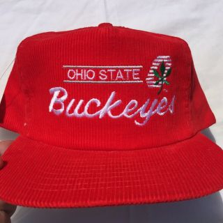 Vintage Corduroy Ohio State Buckeyes Hat Cap Snapback Football Osu Annco College