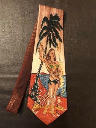 1940’s 50’s Vintage Necktie Palm Tree Art Deco Swing Tie