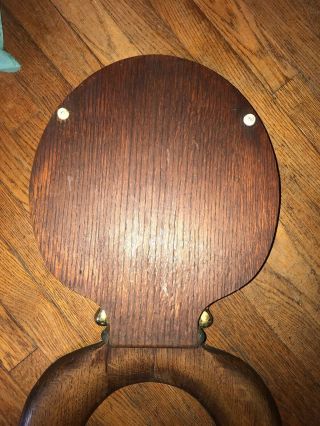 Antique Salvaged Oak Toilet Seat Bathroom Vintage 3