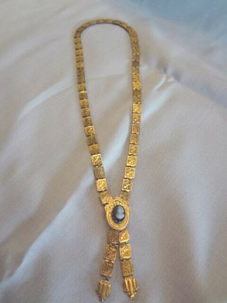 Fabulous Antique Victorian Gold Filled Cameo Book Chain Necklace