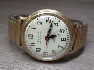 Vintage Gold Filled Bulova Accutron Railroad Approved Men 