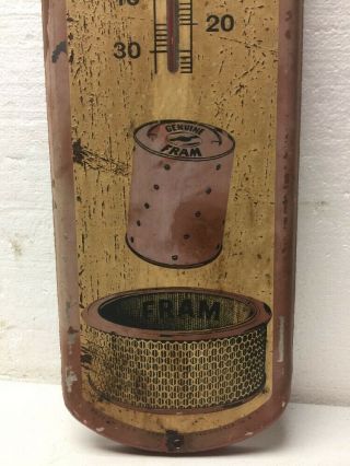 Vintage Fram Filter Service Thermometer Sign / Gas Oil Service Station / Soda 5