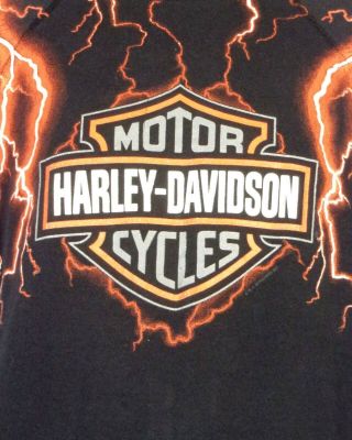 vtg 80s 90s Harley Davidson Motorcycles Thunder & Lightning Sweatshirt 1993 L/XL 2