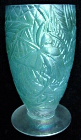 Vintage Consolidated Phoenix ? Art Glass Tumbler Drinking Glass Carnival Frosted