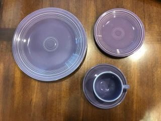 Vintage Fiesta Fiestaware Rare Retired Lilac 4 Piece Place Setting