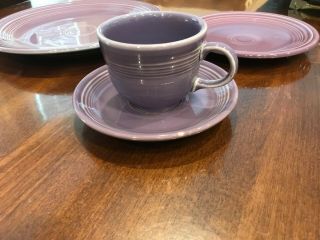 Vintage FIESTA Fiestaware Rare Retired LILAC 4 piece place setting 2
