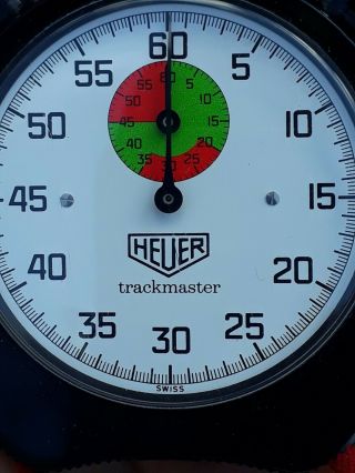 Heuer Trackmaster Stopwatch 8047 Black Vgwo Vintage Swiss Stopwatch