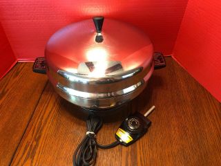 Vintage Farberware 12 " Stainless Steel Electric Buffet Skillet Model 335 - A,  Usa