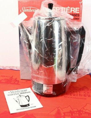 Nos Vintage Sunbeam 12 Automatic Coffee Percolator Coffee Maker Cm20