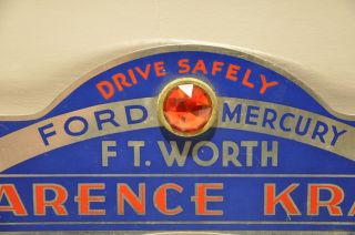 Vintage 1940s License Plate Topper Clarence Kraft Ford Mercury Ft.  Worth TX 5
