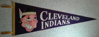 Vintage Cleveland Indians Full Size Mlb Baseball Pennant Chief Wahoo