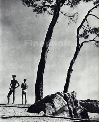1936/1988 Vintage Naxos Greece Male Nude Landscape Photography Art,  Herbert List