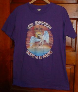 Led Zeppelin Swan Song 1975 U.  S.  Tour T - Shirt Vintage Rare