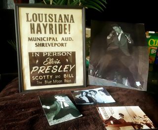 ELVIS PRESLEY 1956 VINTAGE CONCERT SIGN LOUISIANA HAYRIDE 1950s Estate Find 6