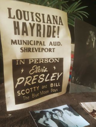 ELVIS PRESLEY 1956 VINTAGE CONCERT SIGN LOUISIANA HAYRIDE 1950s Estate Find 7